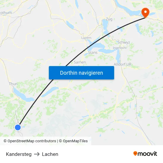 Kandersteg to Lachen map
