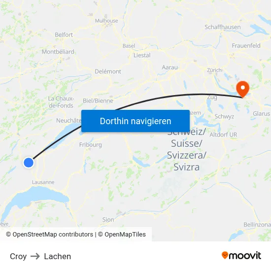 Croy to Lachen map