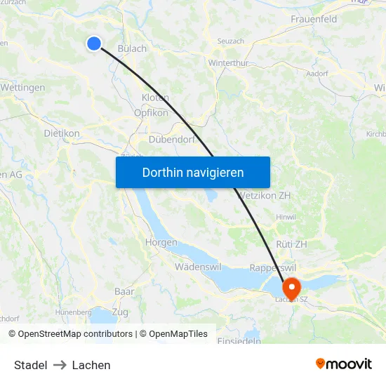 Stadel to Lachen map