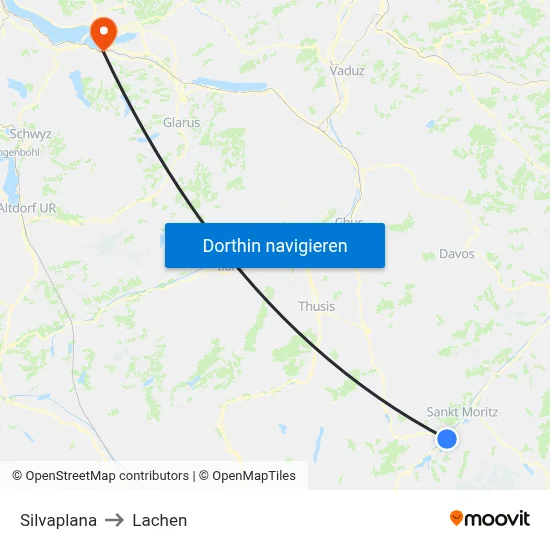 Silvaplana to Lachen map