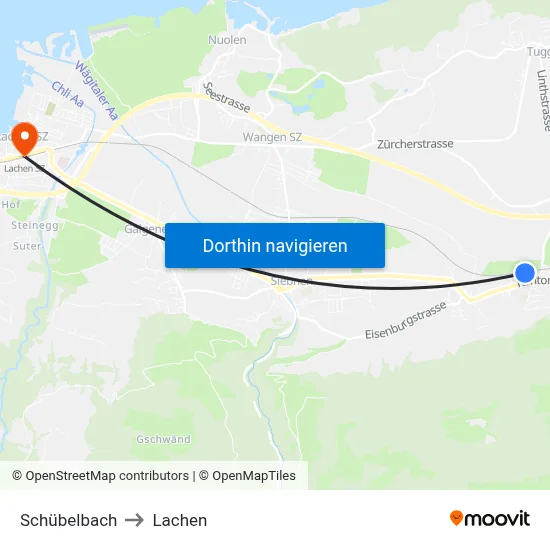 Schübelbach to Lachen map