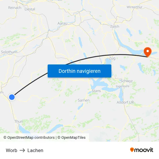 Worb to Lachen map
