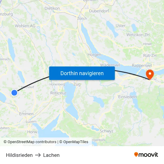 Hildisrieden to Lachen map
