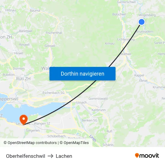Oberhelfenschwil to Lachen map