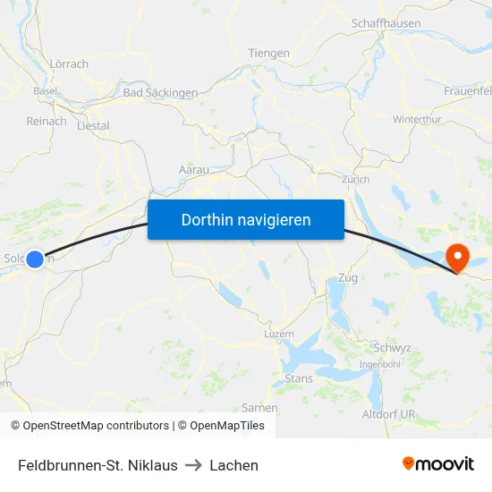 Feldbrunnen-St. Niklaus to Lachen map