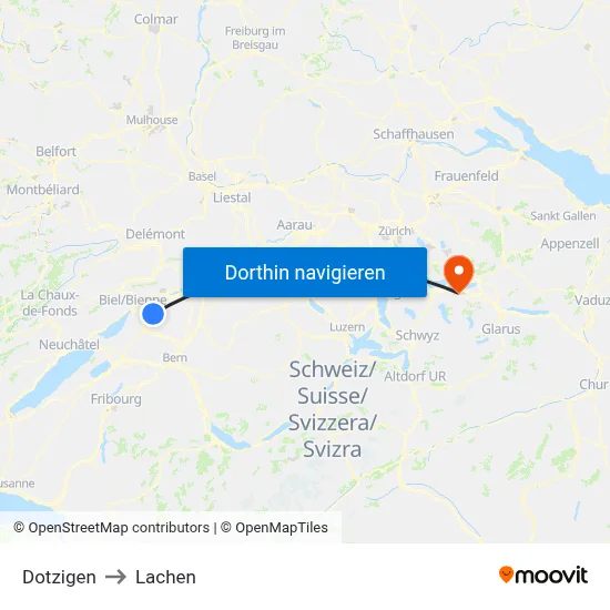 Dotzigen to Lachen map