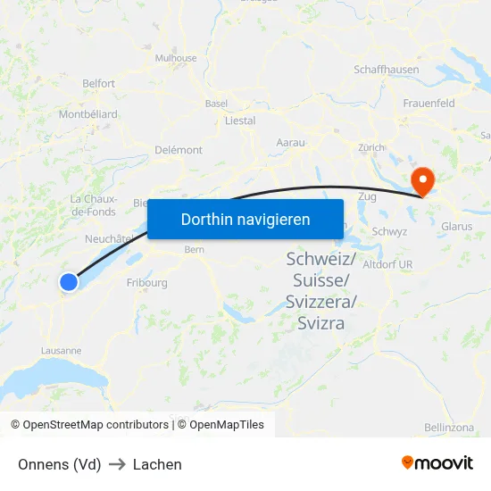 Onnens (Vd) to Lachen map