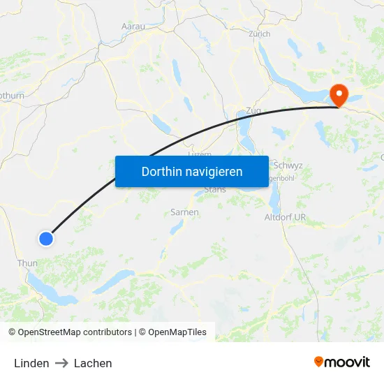 Linden to Lachen map