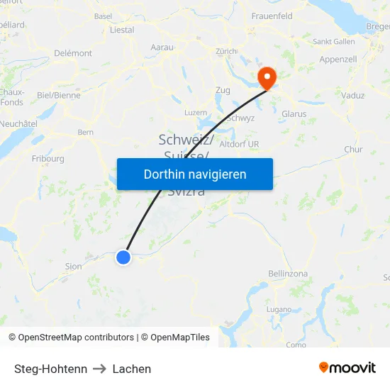 Steg-Hohtenn to Lachen map