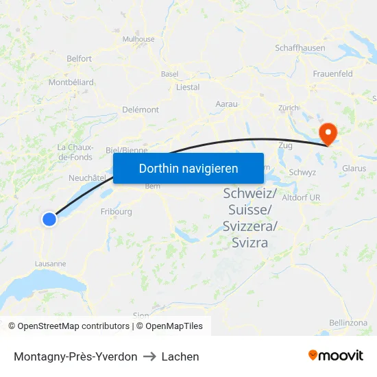 Montagny-Près-Yverdon to Lachen map