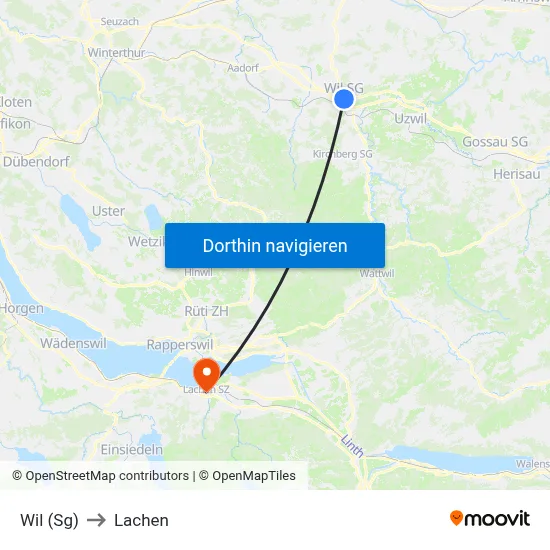 Wil (Sg) to Lachen map