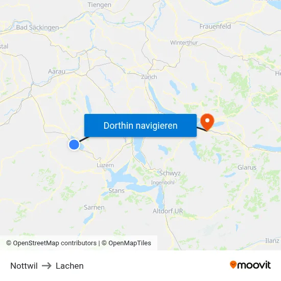 Nottwil to Lachen map