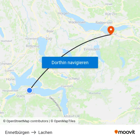 Ennetbürgen to Lachen map