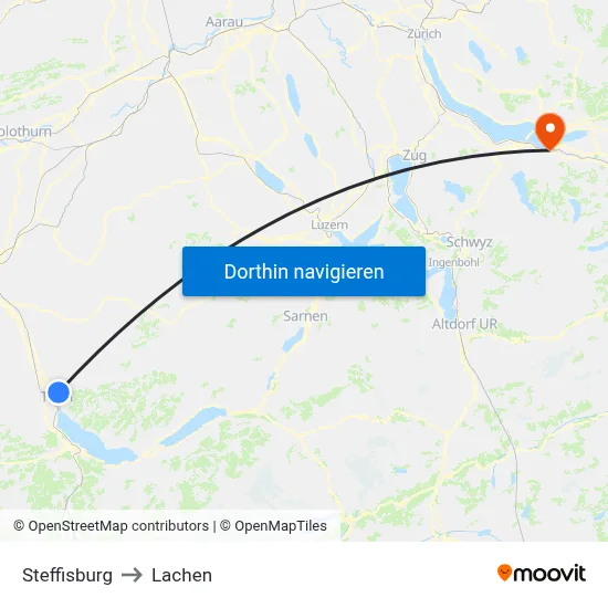 Steffisburg to Lachen map