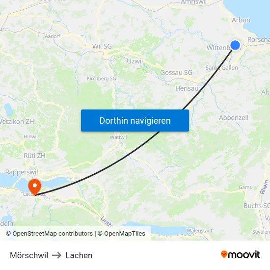 Mörschwil to Lachen map