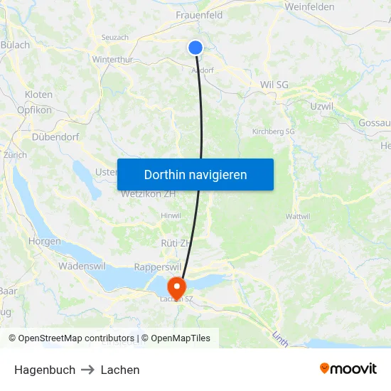 Hagenbuch to Lachen map
