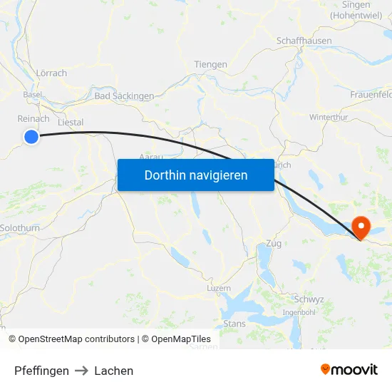 Pfeffingen to Lachen map