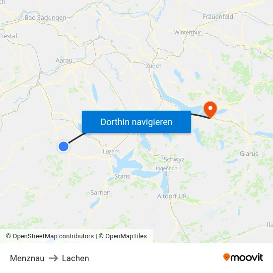 Menznau to Lachen map