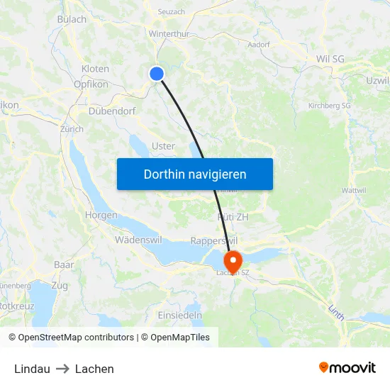 Lindau to Lachen map