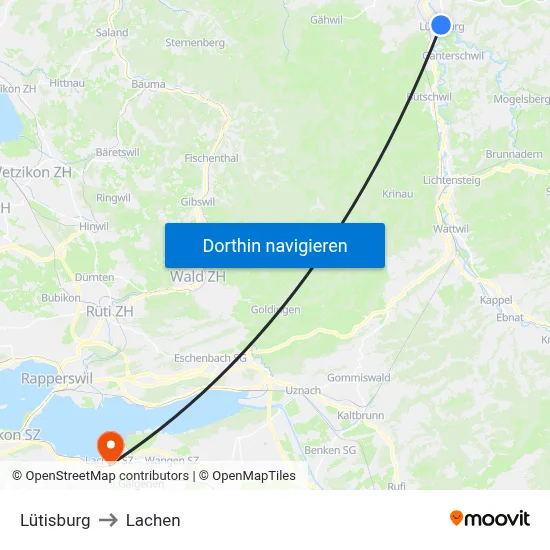Lütisburg to Lachen map