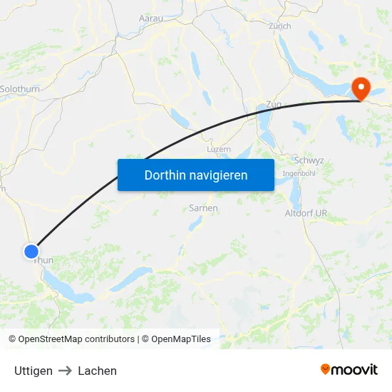 Uttigen to Lachen map