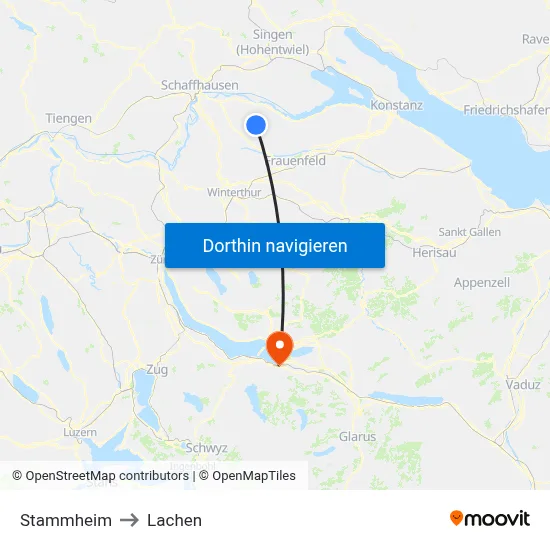 Stammheim to Lachen map