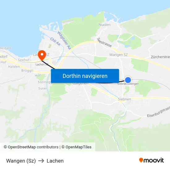 Wangen (Sz) to Lachen map