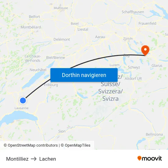 Montilliez to Lachen map