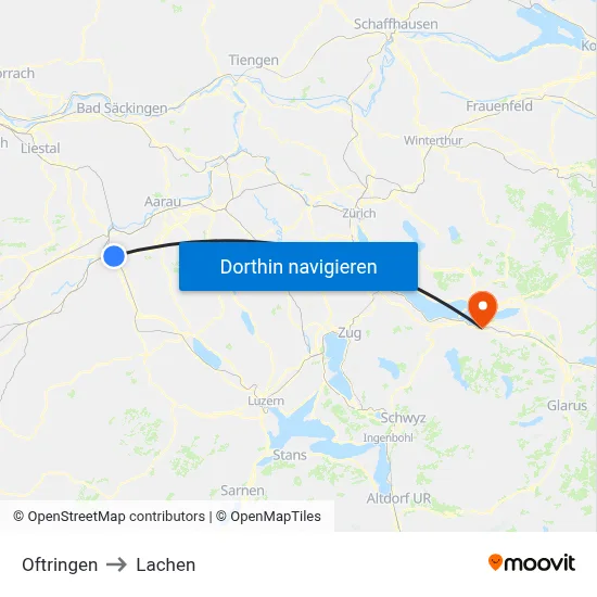 Oftringen to Lachen map