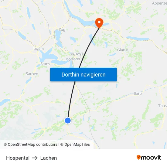 Hospental to Lachen map