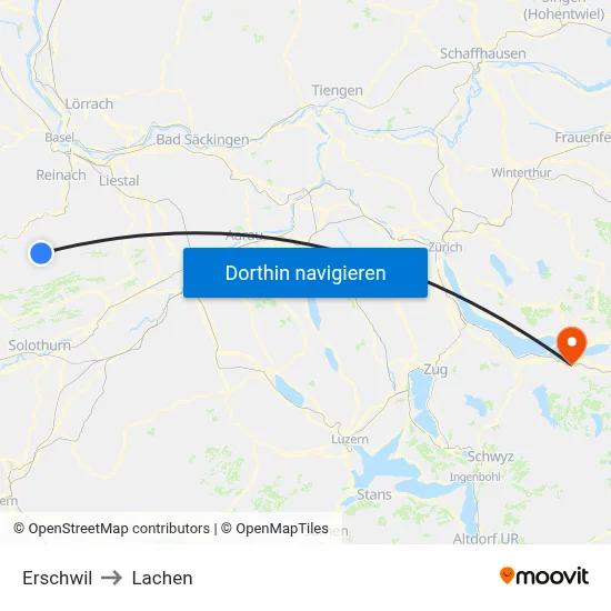 Erschwil to Lachen map