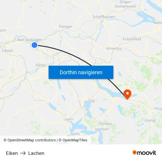 Eiken to Lachen map