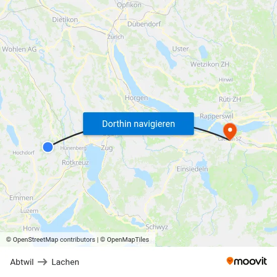Abtwil to Lachen map