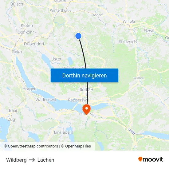Wildberg to Lachen map