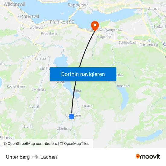 Unteriberg to Lachen map