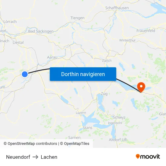 Neuendorf to Lachen map