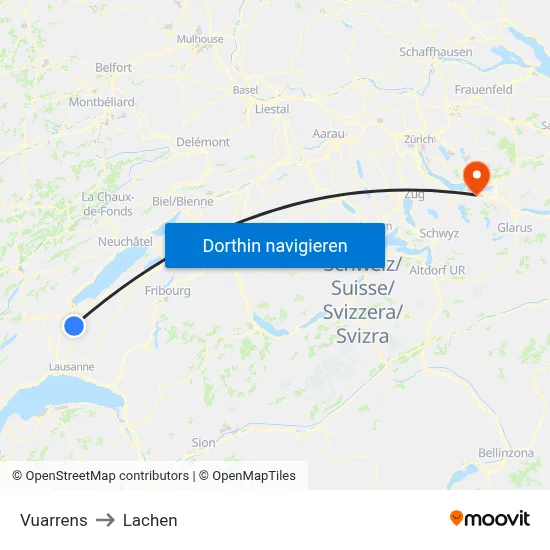 Vuarrens to Lachen map