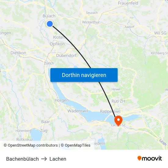 Bachenbülach to Lachen map