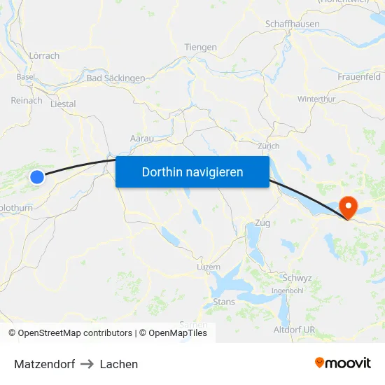 Matzendorf to Lachen map