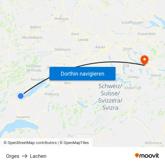 Orges to Lachen map