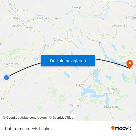 Unterramsern to Lachen map