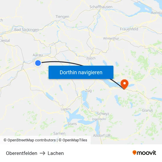Oberentfelden to Lachen map
