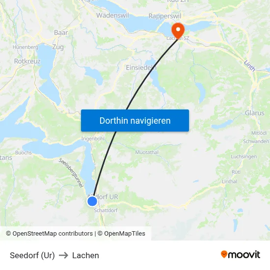 Seedorf (Ur) to Lachen map