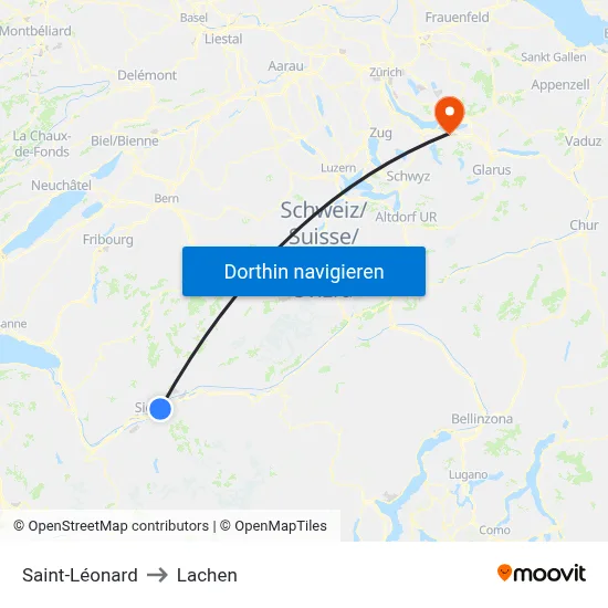 Saint-Léonard to Lachen map
