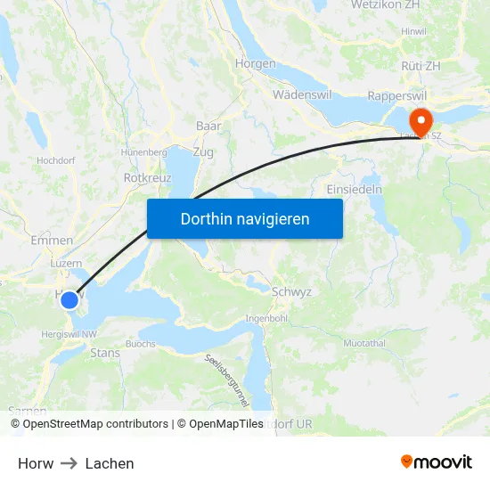 Horw to Lachen map