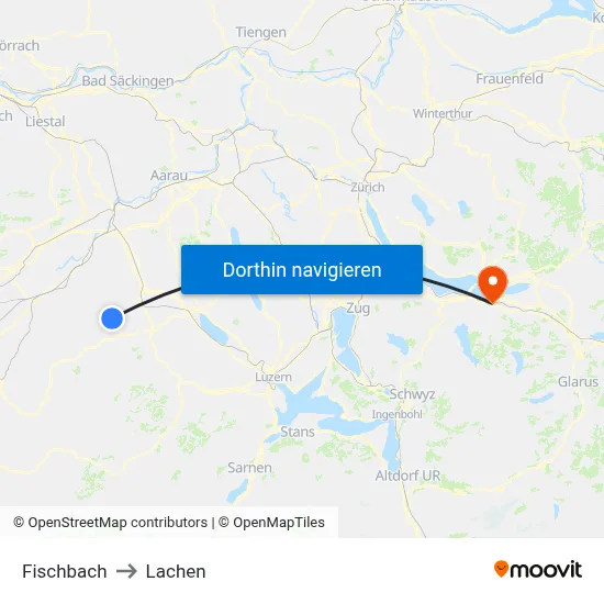 Fischbach to Lachen map