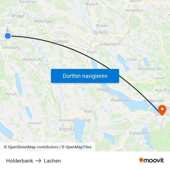 Holderbank to Lachen map