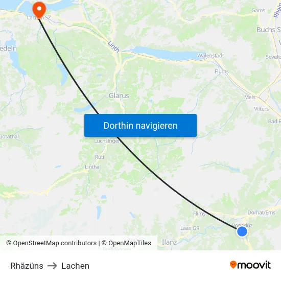 Rhäzüns to Lachen map