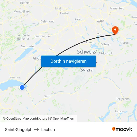Saint-Gingolph to Lachen map