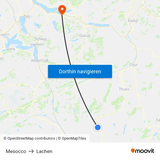 Mesocco to Lachen map